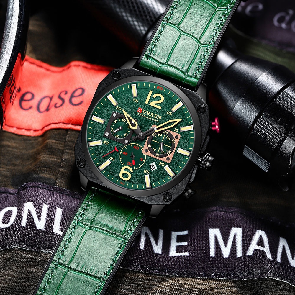 CURREN CHRONOGRAPH LEATHER WATCH